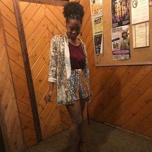 Gold Sequins Shorts